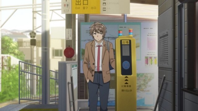 Anime scene reference for Shichirigahama Station