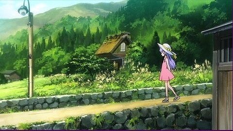Anime scene reference for Shirakawa-go Bus Terminal